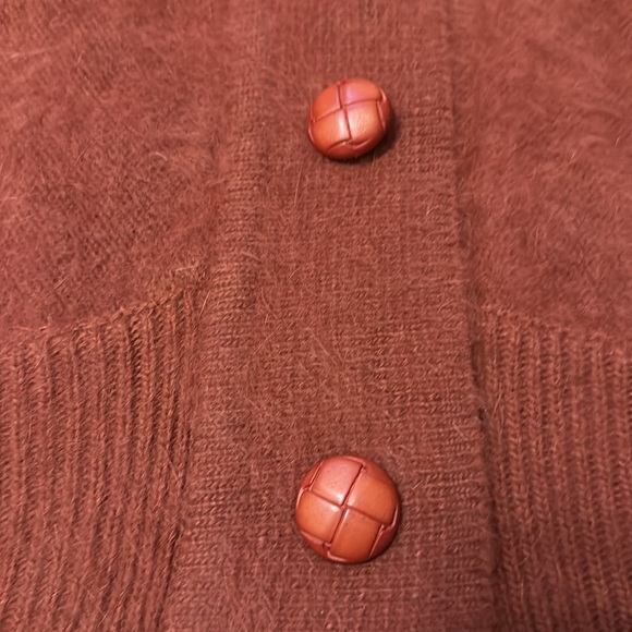 Vintage Connie A Lee very soft 80% Angora cardigan with pockets M/L - Picture 4 of 11